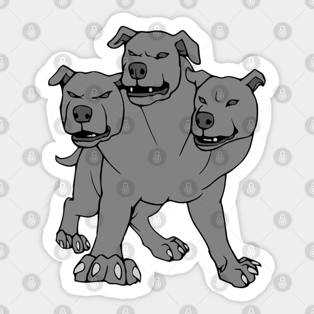 Three-Headed Dog Cerberus Sticker by KayBee Gift Shop